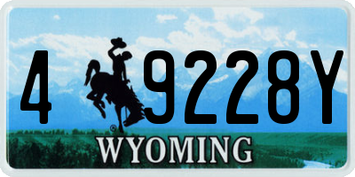 WY license plate 49228Y