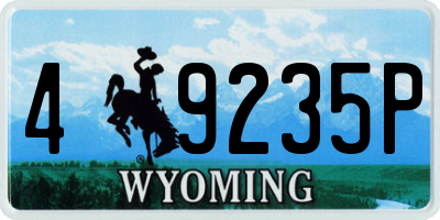 WY license plate 49235P