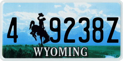 WY license plate 49238Z