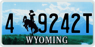 WY license plate 49242T
