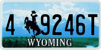 WY license plate 49246T