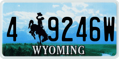 WY license plate 49246W