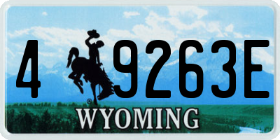 WY license plate 49263E