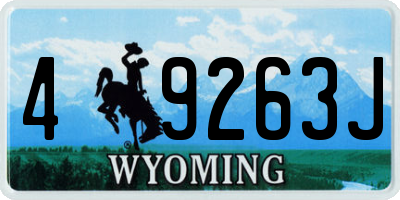 WY license plate 49263J