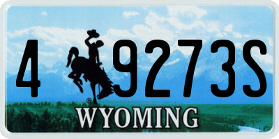 WY license plate 49273S
