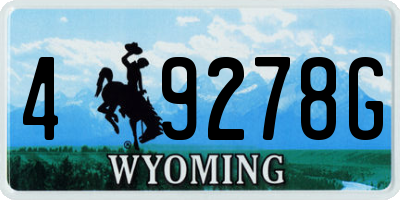 WY license plate 49278G