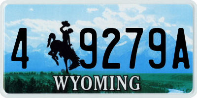 WY license plate 49279A