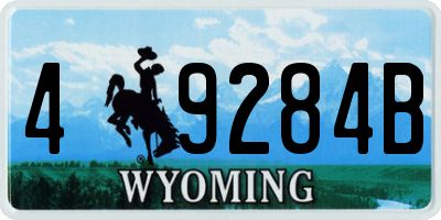 WY license plate 49284B