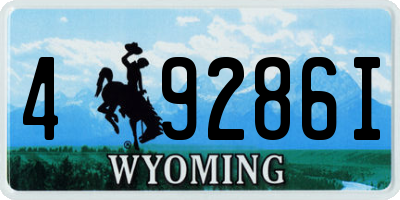 WY license plate 49286I