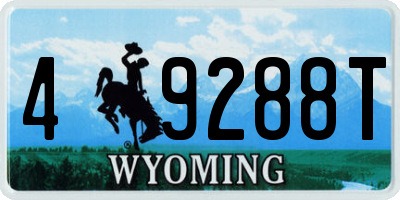 WY license plate 49288T