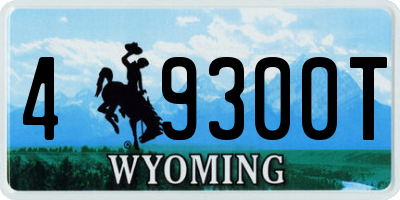 WY license plate 49300T