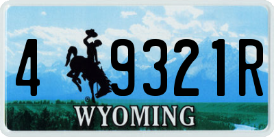 WY license plate 49321R