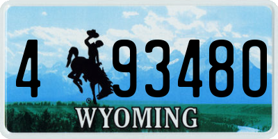 WY license plate 49348O