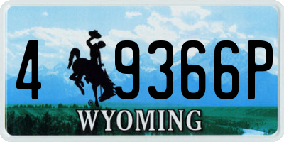 WY license plate 49366P