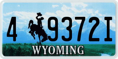 WY license plate 49372I