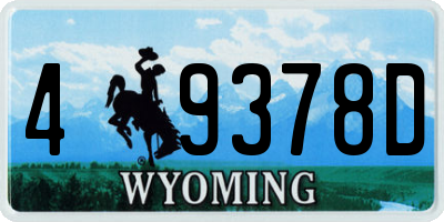 WY license plate 49378D