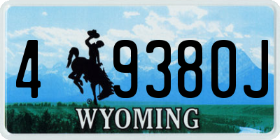 WY license plate 49380J