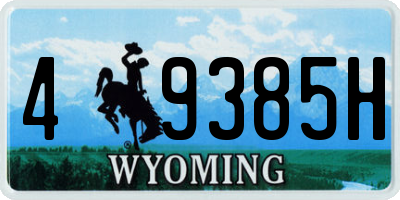 WY license plate 49385H