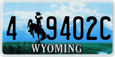 WY license plate 49402C