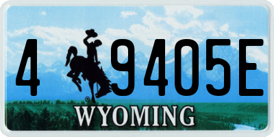 WY license plate 49405E