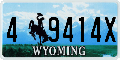 WY license plate 49414X