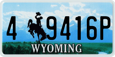 WY license plate 49416P