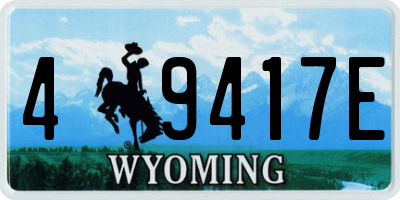 WY license plate 49417E