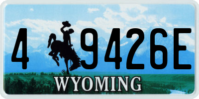 WY license plate 49426E
