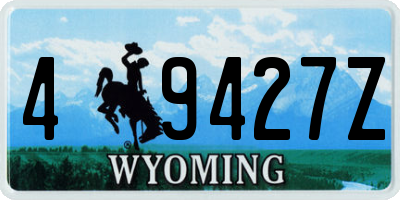 WY license plate 49427Z