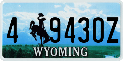 WY license plate 49430Z