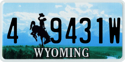 WY license plate 49431W