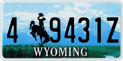 WY license plate 49431Z