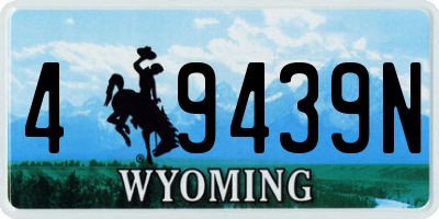 WY license plate 49439N