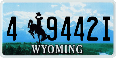 WY license plate 49442I