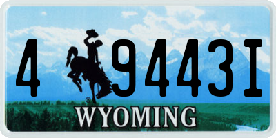 WY license plate 49443I