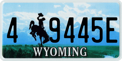WY license plate 49445E