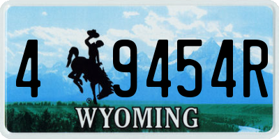 WY license plate 49454R