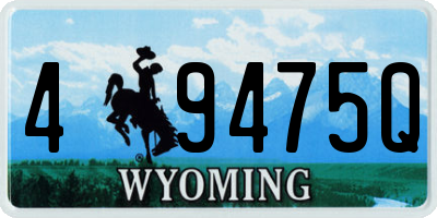 WY license plate 49475Q