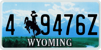 WY license plate 49476Z