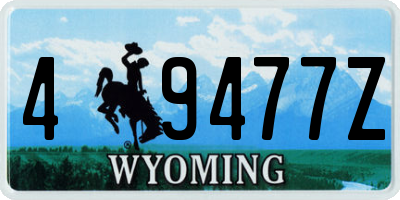 WY license plate 49477Z