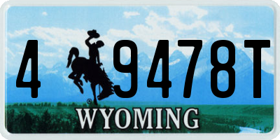 WY license plate 49478T