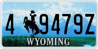 WY license plate 49479Z