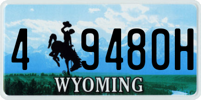 WY license plate 49480H