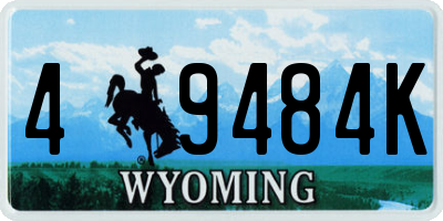 WY license plate 49484K