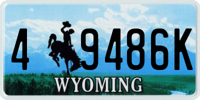 WY license plate 49486K
