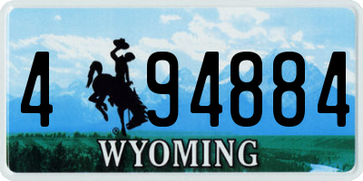 WY license plate 494884