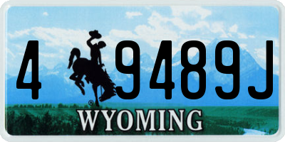 WY license plate 49489J