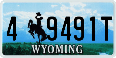 WY license plate 49491T
