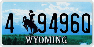 WY license plate 49496Q