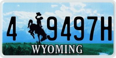 WY license plate 49497H